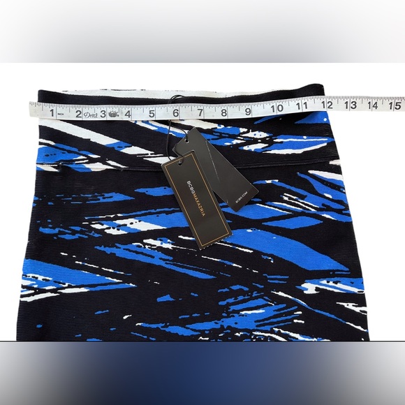 BCBGMAXAZRIA NEW Blue Black Bandage Skirt Size Small NWT - Picture 7 of 8